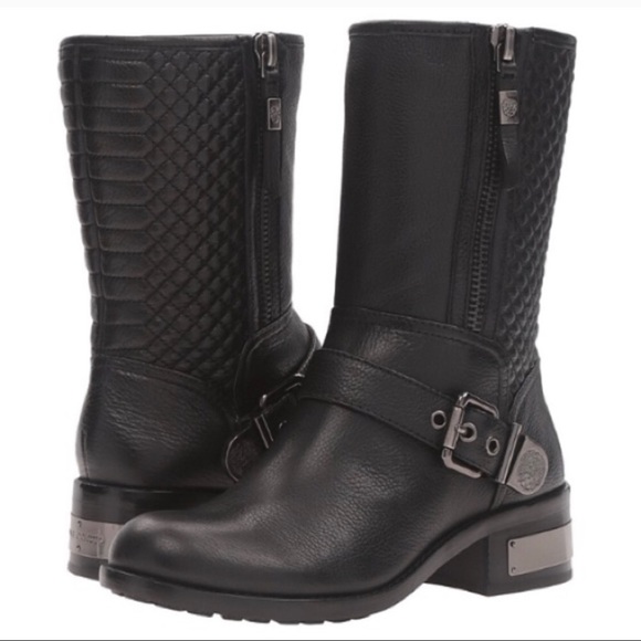 Vince Camuto Shoes - Vince Camuto Black Leather Combat Boots
